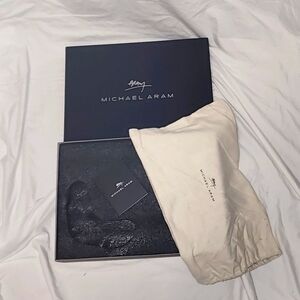 Michael Aram Empty Cheese Board and Knife Box with Dust Cover